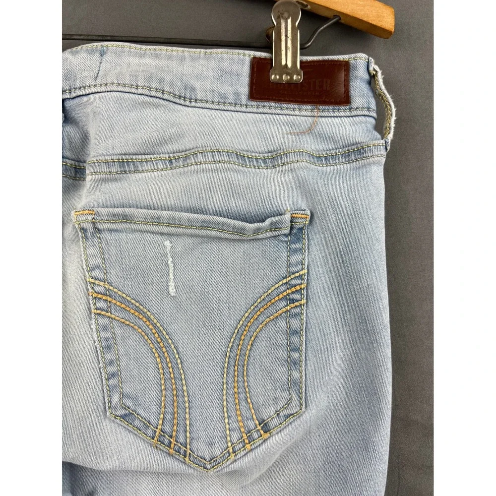 Hollister Jeans Womens 7R 28x30 Low Rise Super Skinny Light Wash Distressed Good